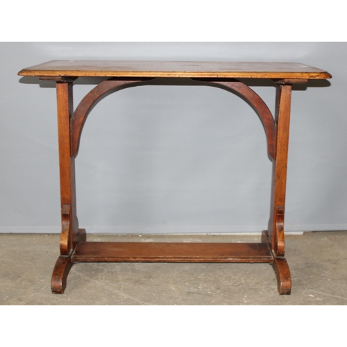 74 - A 19th century mahogany side table with decorative legs, approx 97cm x 48cm