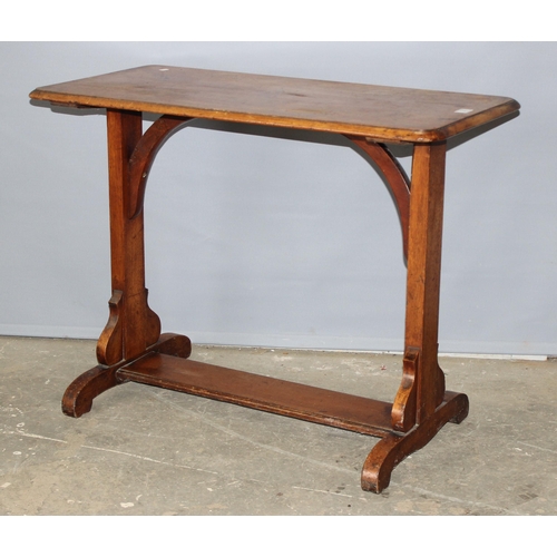 74 - A 19th century mahogany side table with decorative legs, approx 97cm x 48cm