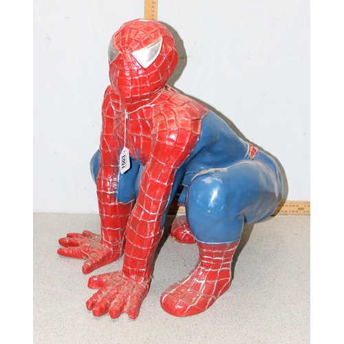 1503 - A painted composite model of Spiderman, previously a Harrods shop display model, approx 58cm high wi... 