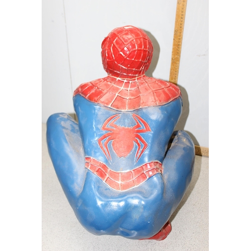 1503 - A painted composite model of Spiderman, previously a Harrods shop display model, approx 58cm high wi... 