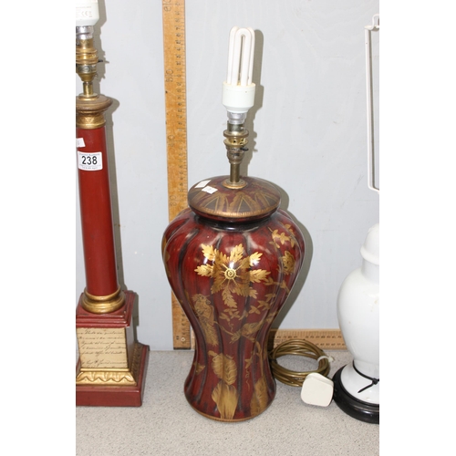 238 - 3 decorative table lamps