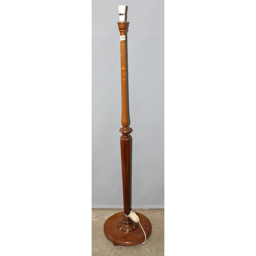 240 - Wooden standard lamp with shade