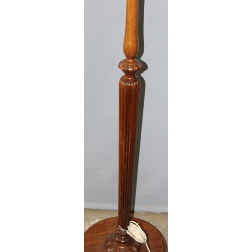 240 - Wooden standard lamp with shade