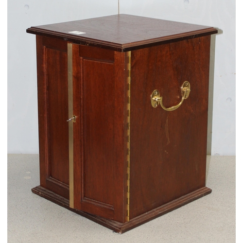 3 - A 20th century oak coin collector's cabinet containing 37 small drawers with turned brass handles an... 