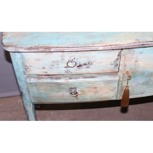 113 - Georgian style painted lowboy, approx length 107cm