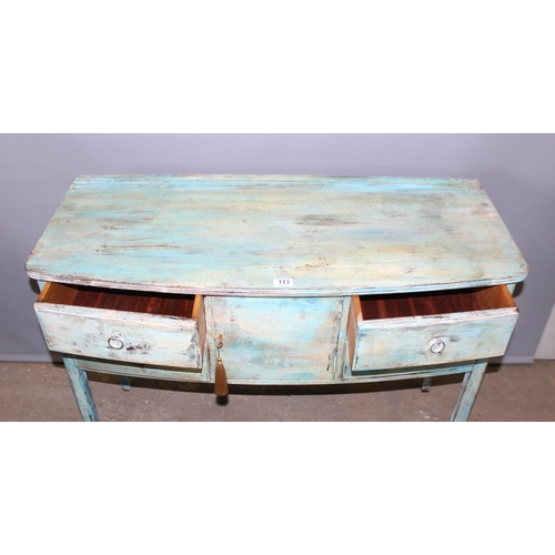 113 - Georgian style painted lowboy, approx length 107cm