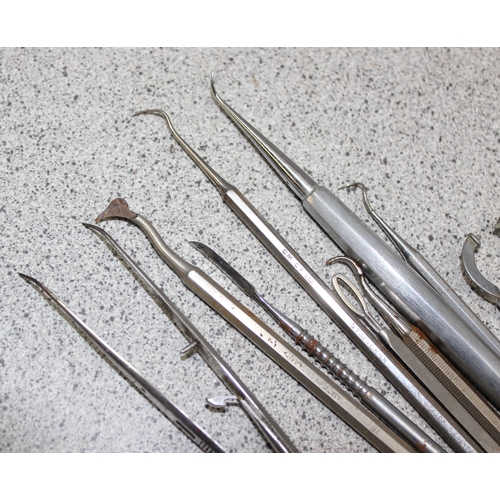 703 - Qty of vintage dentistry tools and a vintage dentistry book