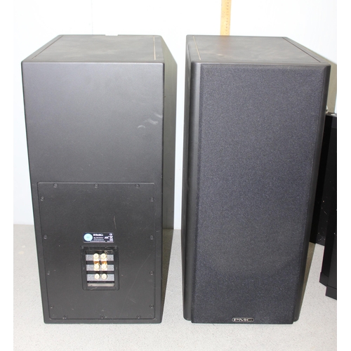 803 - A pair of PMC IB 1 floor standing speakers with stands