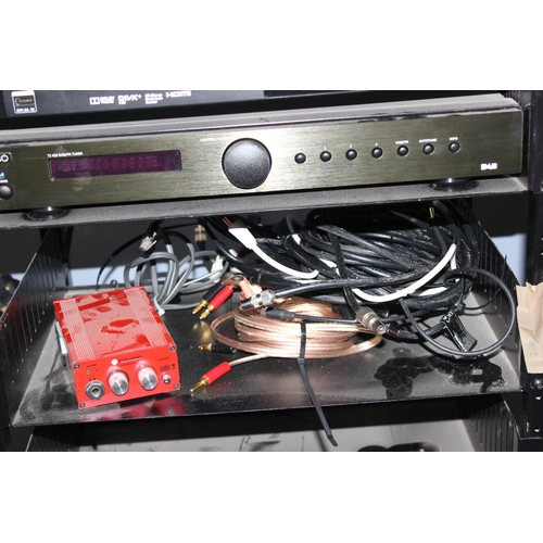 824 - DENON DN-500BD MKII BLU-RAY PLAYER & Tibo Ti420 DAB FM Tuner DAB+ & Studiospares HA20 in stacking st... 