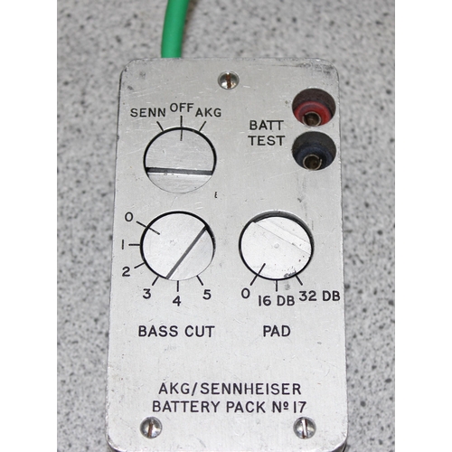 838 - Qty of audio equipment to include AKG headphones, microphones, USB audio interface and a Sennheiser ... 