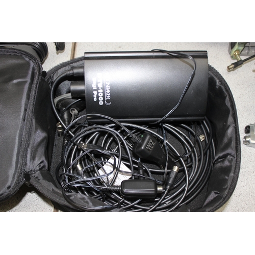 843 - Qty of audio equipment to include Teisco DM-304 microphone & Philips outdoor amplified UHF antenna