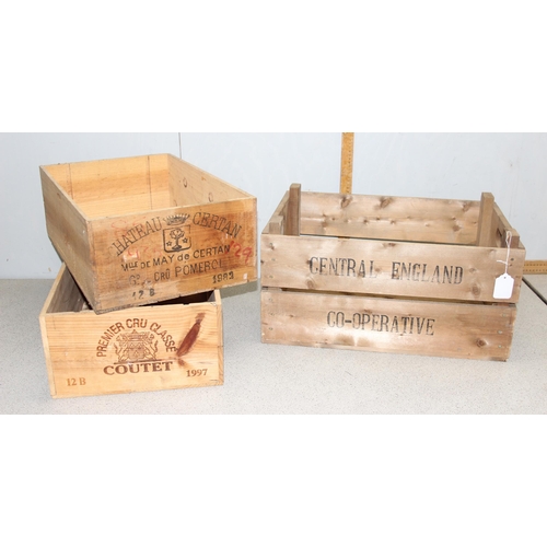 286 - 2 wooden wine crates & a Co-Operative wooden apple crate