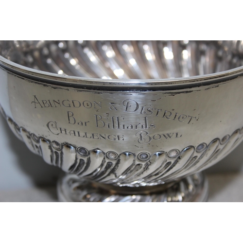 1030 - A large solid silver trophy bowl on stand, marked for London 1904 by Goldsmiths & Silversmiths compa... 