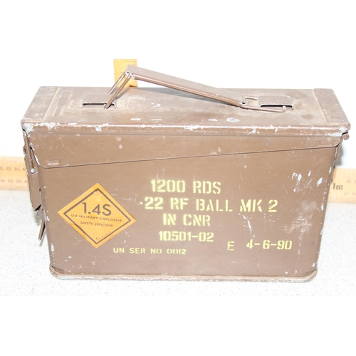 1402 - 3 vintage military ammo boxes