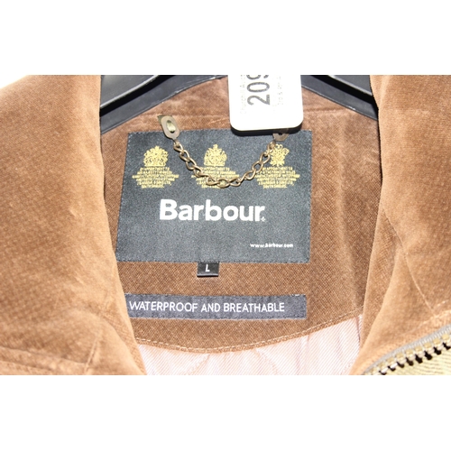 209 - Barbour Mens shooting jacket size L, Washable Berwick tweed