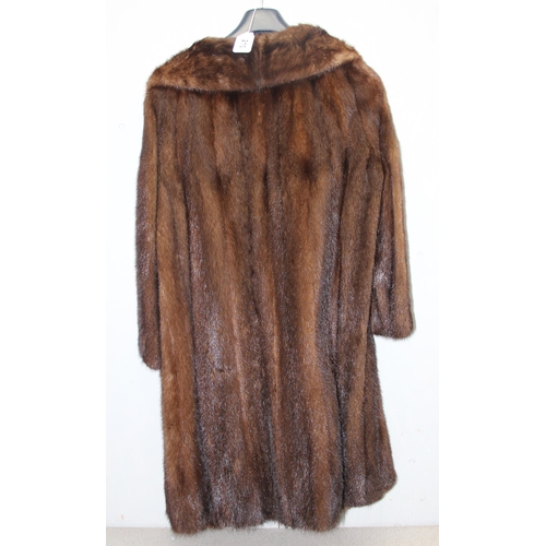 210 - Vintage Ladies 3/4 length brown fur jacket