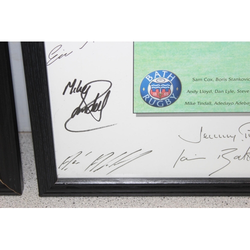 481 - Large framed and mounted photograph of the Bath Rugby Squad 1999/2000 Millennium squad with entire t... 