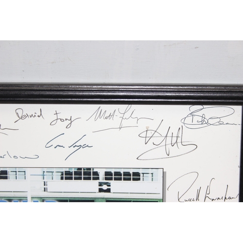 481 - Large framed and mounted photograph of the Bath Rugby Squad 1999/2000 Millennium squad with entire t... 