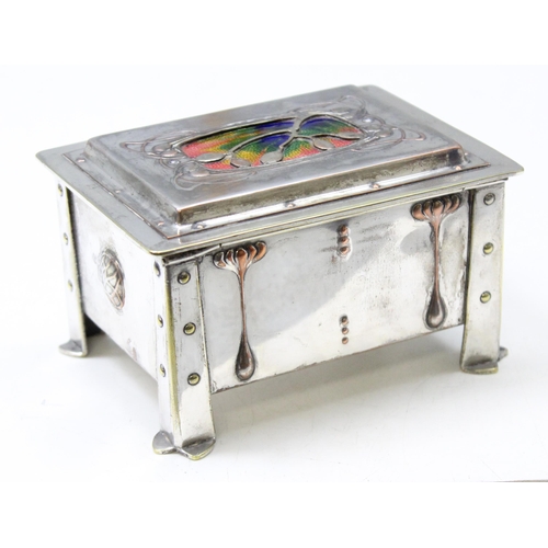 1001 - A.E. (Albert Edward) Jones (1878 - 1954), an Arts & Crafts/ Art Nouveau period silver plated and ena... 