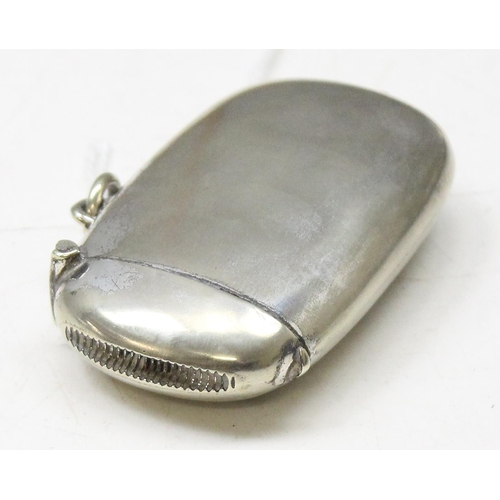 1004 - An unusual antique silver plated novelty combination vesta case with sovereign holder, propelling pe... 