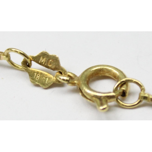 1101 - 18ct gold necklace chain, approx 2.64g gross, approx 44cm long, with hallmarks and XRF confirmed