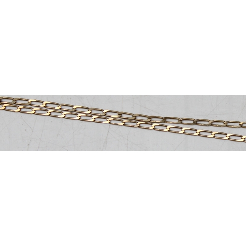 1106 - 9ct gold fine curb link chain, approx 3.96g gross, approx 79cm long, with hallmarks