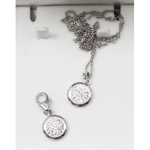 1150 - 5 silver necklaces, all set with white stones, gross weight approx. 18.06g