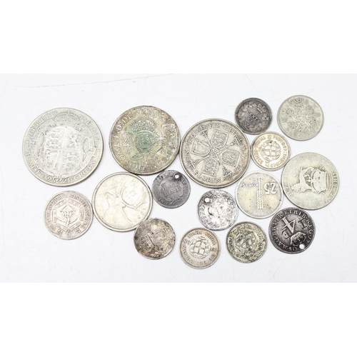 1212 - Qty of assorted British and world silver coins, Queen Anne period and later, approx 66.68g gross, bo... 