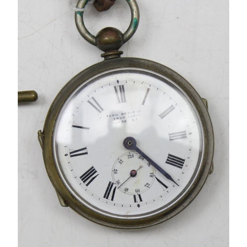 1306 - An unusual early 20th century Joseph Davis of Fitzroy Works London pedometer with mechanical movemen... 