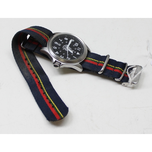 1311 - Royal Marines limited edition watch 202/750, with colourful fabric strap