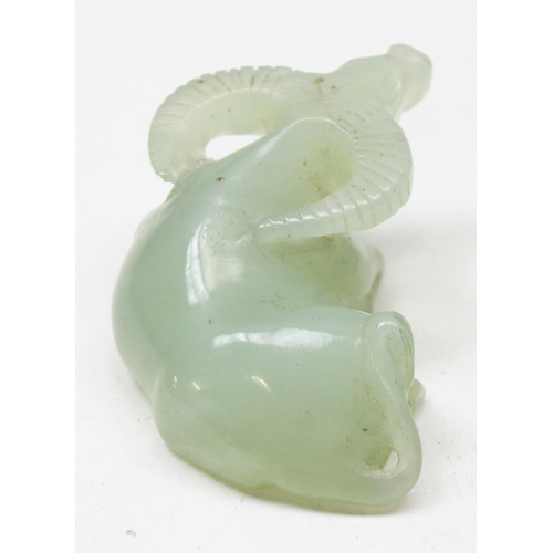 1606 - A 20th century Chinese Jade carving of a Water Buffalo, approx 85mm wide