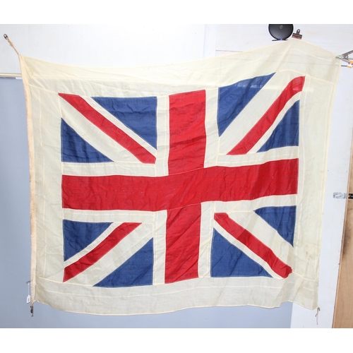 1406 - Large vintage panel stitched Union Jack flag & smaller printed Union Jack, largest measures approx 2... 