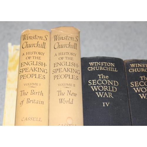 606 - Winston Churchill, a set of 6 first edition books, The Second World War & The History of English Spe... 