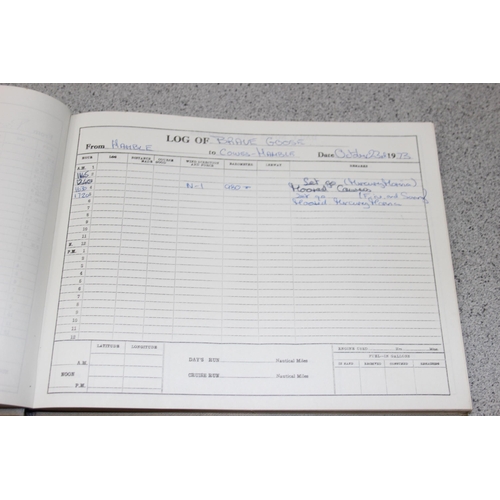 612 - Vice-Admiral Sir Frederick Donald Gosling, 2 Weymouth logbooks for the Brave Goose 1972-1974, a Roya... 