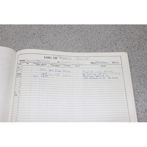 612 - Vice-Admiral Sir Frederick Donald Gosling, 2 Weymouth logbooks for the Brave Goose 1972-1974, a Roya... 