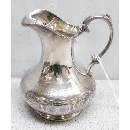 1037 - An impressive 19th century silver plated 4 piece tea set, the teapot and coffee pot with Greyhound t... 