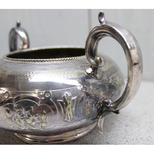 1037 - An impressive 19th century silver plated 4 piece tea set, the teapot and coffee pot with Greyhound t... 