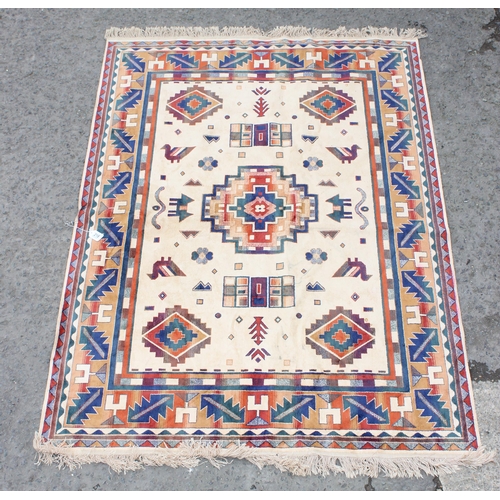 218 - Colourful modern rug by Chiraz, approx 200cm x 137cm