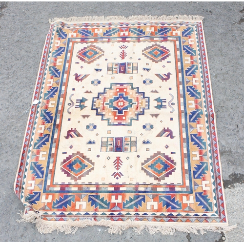 218 - Colourful modern rug by Chiraz, approx 200cm x 137cm