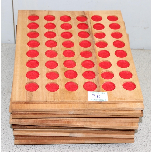 3B - Qty of loose wooden coin display trays