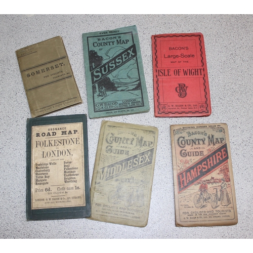 575 - Mixed lot of vintage maps to include early cyclist's maps, linen backed Geographia maps & ordnance s... 