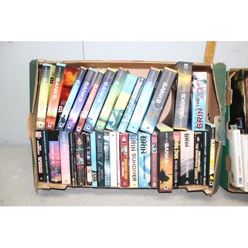 630 - 2 boxes of vintage and later paperback books, mostly Sci-Fi and Fantasy