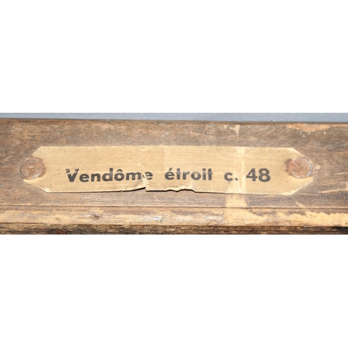 277 - Antique French wooden printers tray, approx 85cm x 50cm