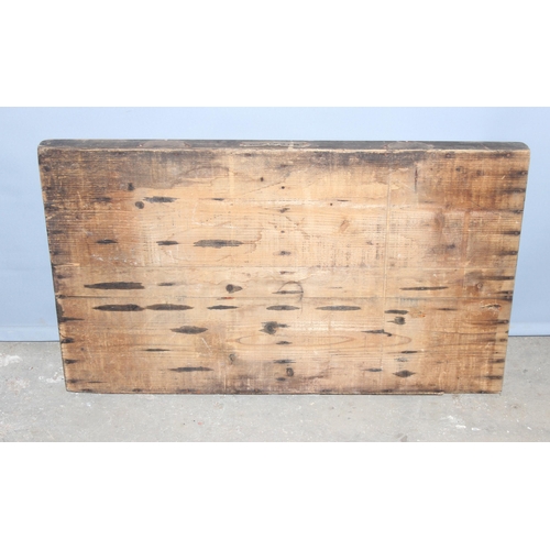 277 - Antique French wooden printers tray, approx 85cm x 50cm