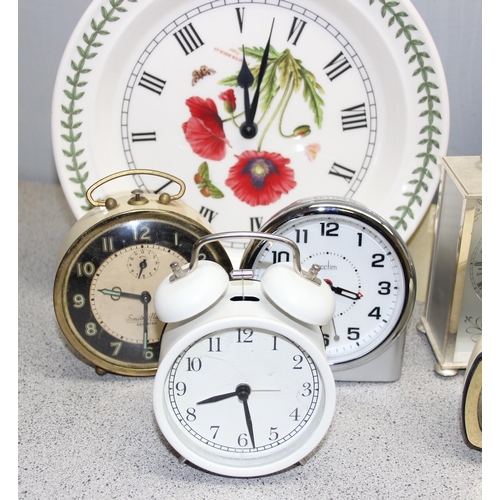 1322 - Qty of clocks to include two vintage Smiths alarm clocks