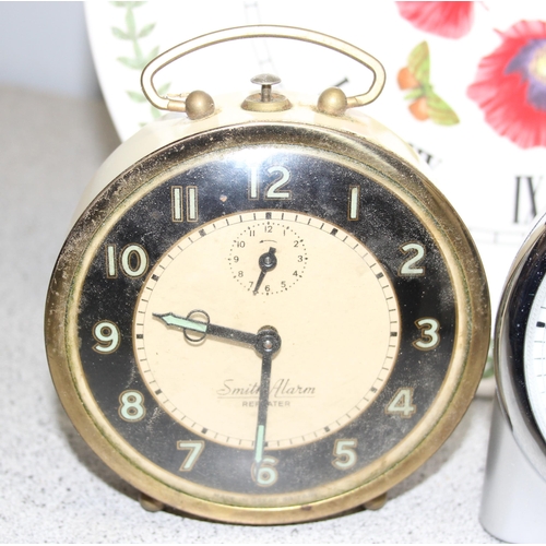 1322 - Qty of clocks to include two vintage Smiths alarm clocks