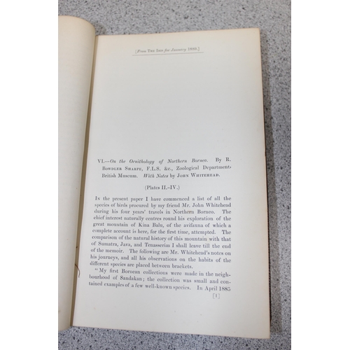 587 - R.B. Sharpe 'Ornithology of Northern Borneo' with notes & dedication by John Whitehead & 10 antique ... 