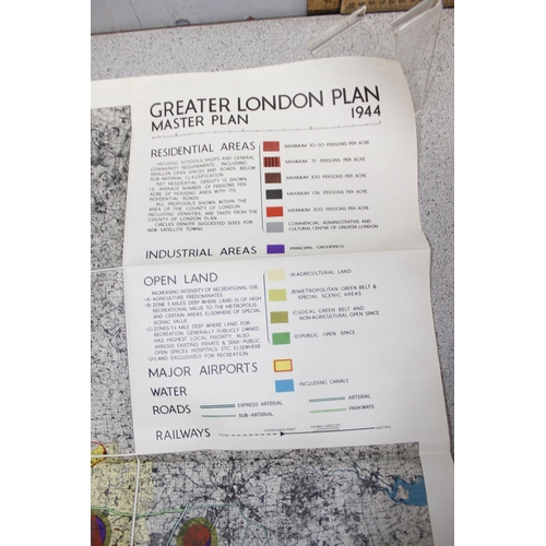 593 - Patrick Abercrombie 'Greater London plan 1944' published 1945 by HMSO, with Tate library stamp