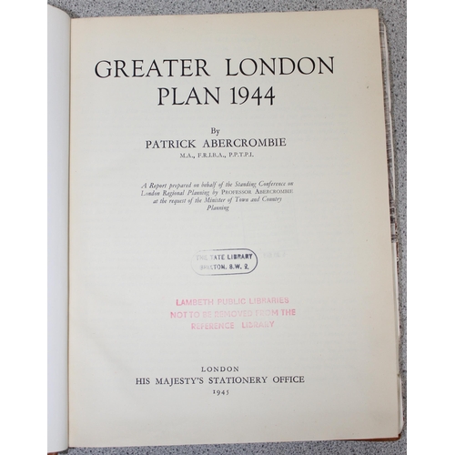 593 - Patrick Abercrombie 'Greater London plan 1944' published 1945 by HMSO, with Tate library stamp