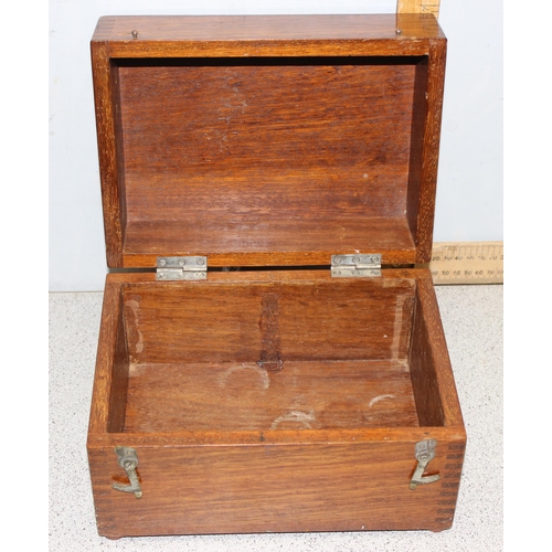 291 - Vintage wooden instrument box, approx 25cm wide